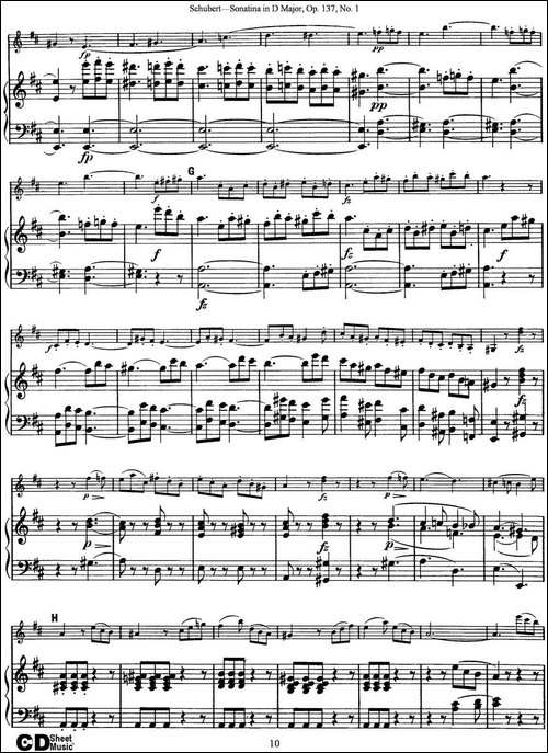 Violin-Sonatina-in-D-major-Op.137-No.1-小提琴+钢琴伴奏-提琴谱