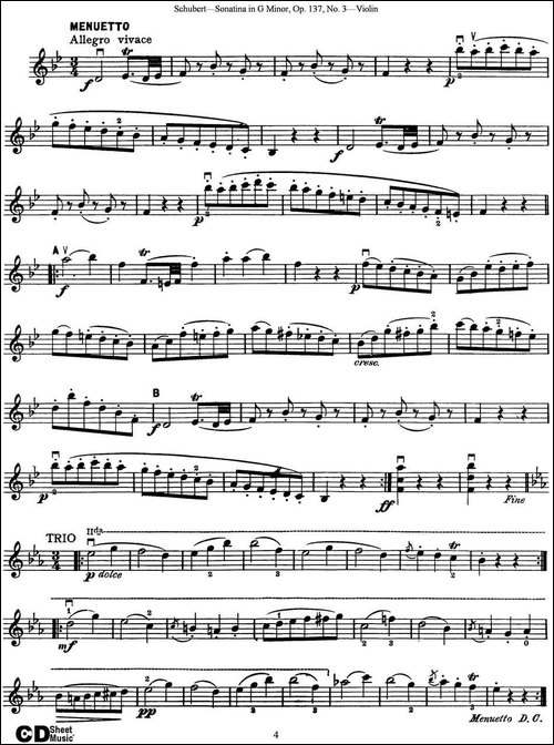 Violin-Sonatina-in-G-minor-Op.137-No.3-提琴谱