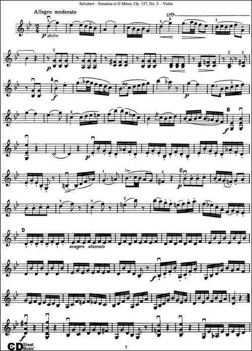 Violin-Sonatina-in-G-minor-Op.137-No.3-提琴谱