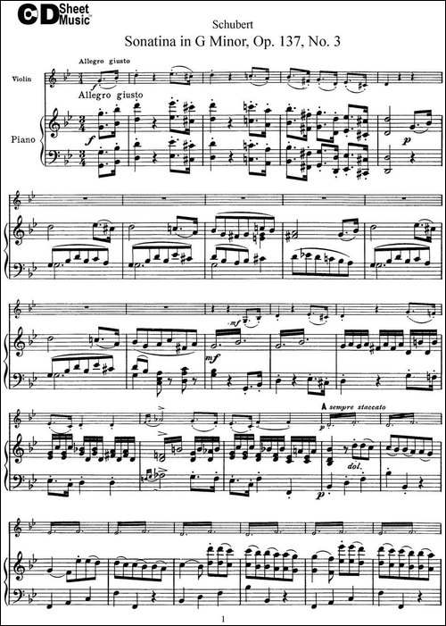 Violin-Sonatina-in-G-minor-Op.137-No.3-小提琴+钢琴伴奏-提琴谱
