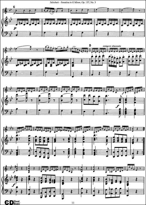 Violin-Sonatina-in-G-minor-Op.137-No.3-小提琴+钢琴伴奏-提琴谱