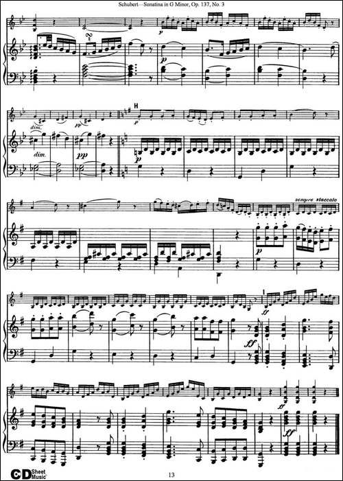 Violin-Sonatina-in-G-minor-Op.137-No.3-小提琴+钢琴伴奏-提琴谱