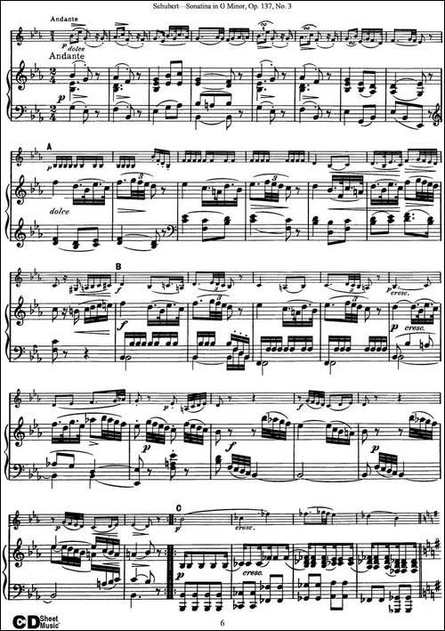 Violin-Sonatina-in-G-minor-Op.137-No.3-小提琴+钢琴伴奏-提琴谱