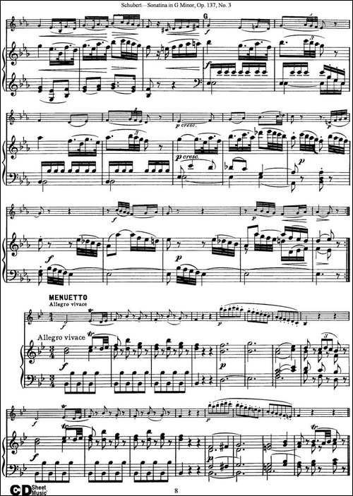 Violin-Sonatina-in-G-minor-Op.137-No.3-小提琴+钢琴伴奏-提琴谱