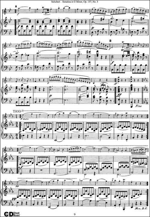 Violin-Sonatina-in-G-minor-Op.137-No.3-小提琴+钢琴伴奏-提琴谱