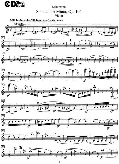Violin-Sonata-in-A-minor-Op.105-提琴谱