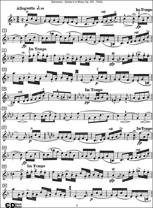 Violin-Sonata-in-A-minor-Op.105-提琴谱