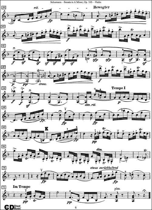 Violin-Sonata-in-A-minor-Op.105-提琴谱