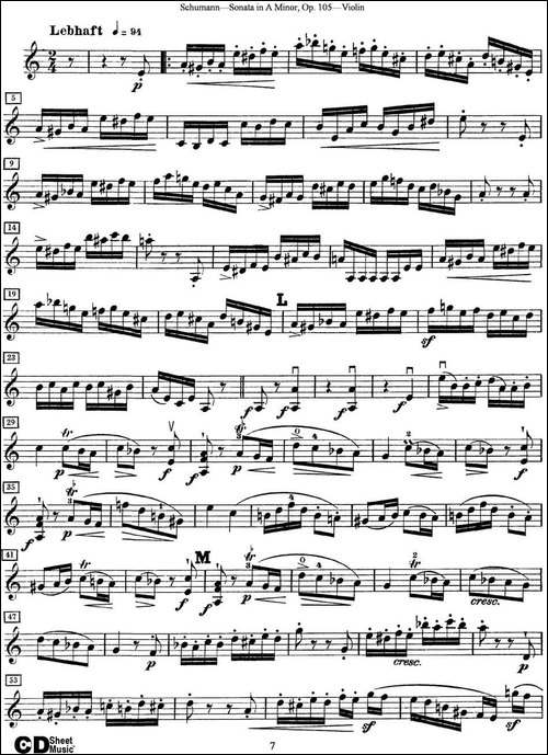 Violin-Sonata-in-A-minor-Op.105-提琴谱