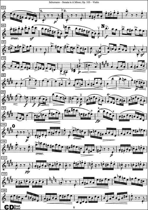 Violin-Sonata-in-A-minor-Op.105-提琴谱