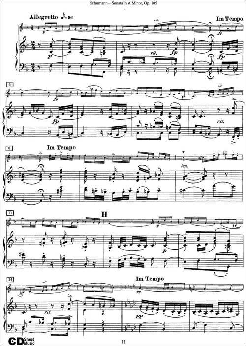 Violin-Sonata-in-A-minor-Op.105-小提琴+钢琴伴奏-提琴谱