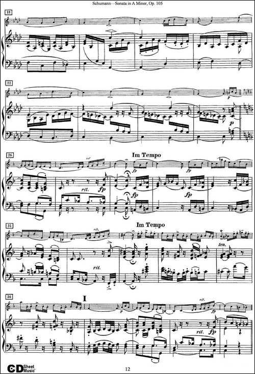 Violin-Sonata-in-A-minor-Op.105-小提琴+钢琴伴奏-提琴谱