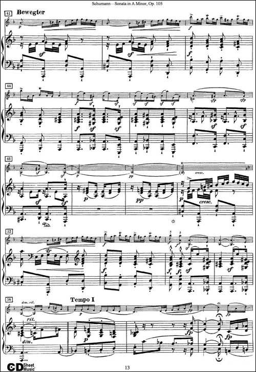 Violin-Sonata-in-A-minor-Op.105-小提琴+钢琴伴奏-提琴谱