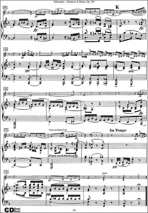 Violin-Sonata-in-A-minor-Op.105-小提琴+钢琴伴奏-提琴谱