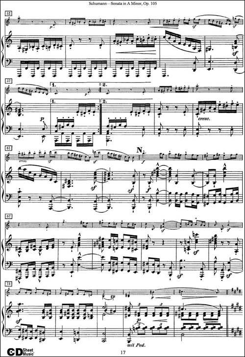 Violin-Sonata-in-A-minor-Op.105-小提琴+钢琴伴奏-提琴谱