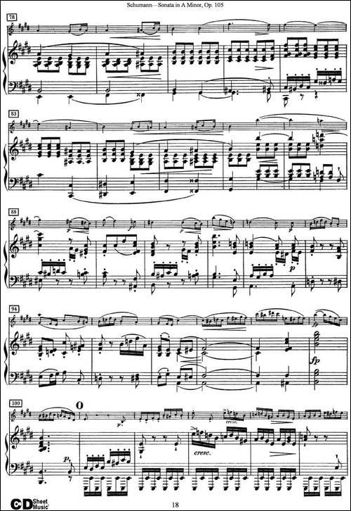 Violin-Sonata-in-A-minor-Op.105-小提琴+钢琴伴奏-提琴谱