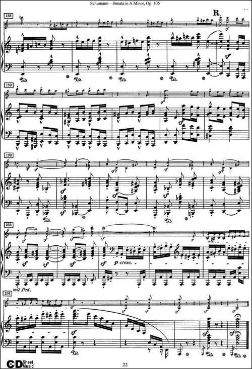 Violin-Sonata-in-A-minor-Op.105-小提琴+钢琴伴奏-提琴谱