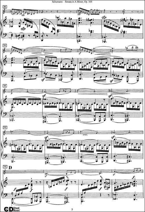 Violin-Sonata-in-A-minor-Op.105-小提琴+钢琴伴奏-提琴谱