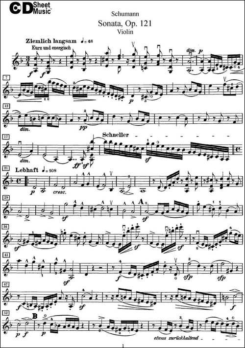 Violin-Sonata-Op.121-提琴谱