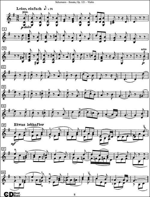 Violin-Sonata-Op.121-提琴谱