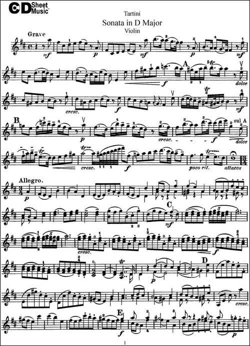 Violin-Sonata-in-D-Major-提琴谱