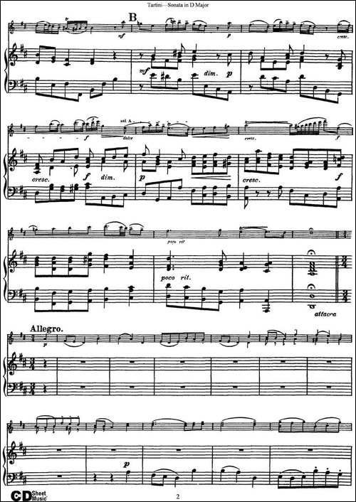 Violin-Sonata-in-D-Major-小提琴+钢琴伴奏-提琴谱