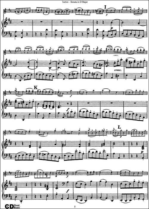 Violin-Sonata-in-D-Major-小提琴+钢琴伴奏-提琴谱