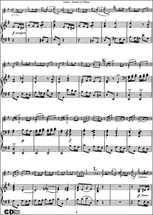 Violin-Sonata-in-E-Minor-小提琴+钢琴伴奏-提琴谱
