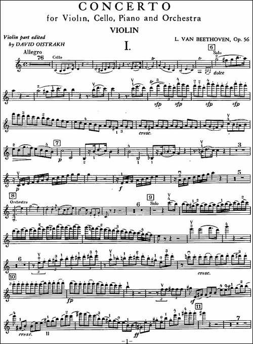 C大调小提琴协奏曲-Op.56-小提琴分谱-提琴谱