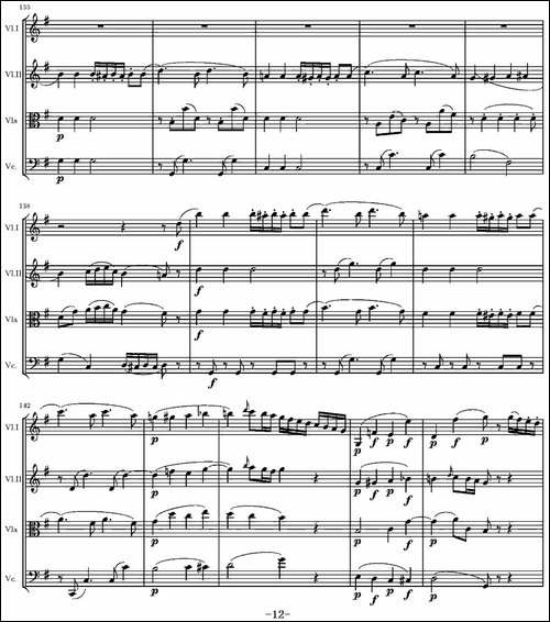 String-Quartet-KV.387-G大调弦乐四重奏-提琴谱
