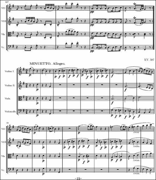 String-Quartet-KV.387-G大调弦乐四重奏-提琴谱