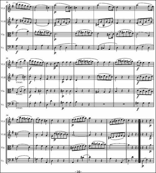 String-Quartet-KV.387-G大调弦乐四重奏-提琴谱