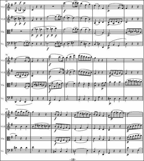 String-Quartet-KV.387-G大调弦乐四重奏-提琴谱