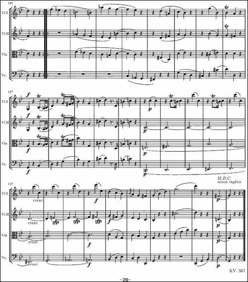 String-Quartet-KV.387-G大调弦乐四重奏-提琴谱