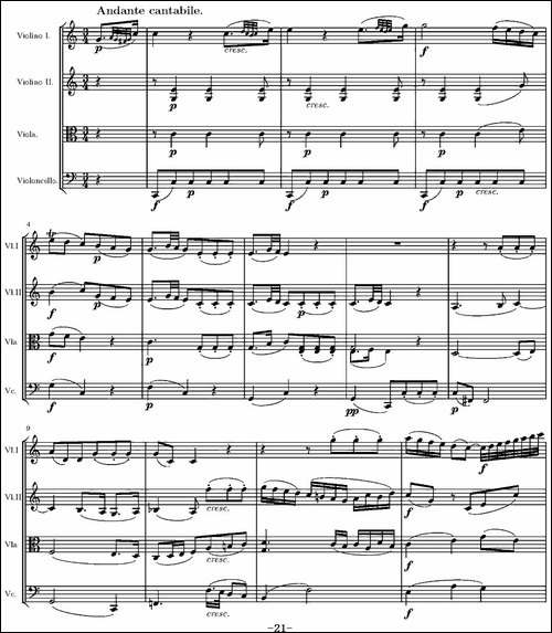 String-Quartet-KV.387-G大调弦乐四重奏-提琴谱