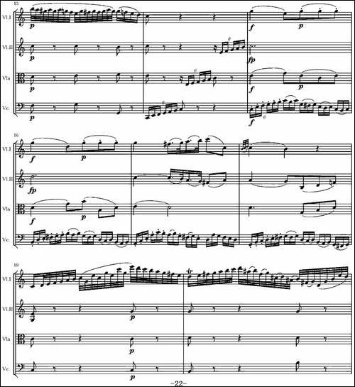 String-Quartet-KV.387-G大调弦乐四重奏-提琴谱