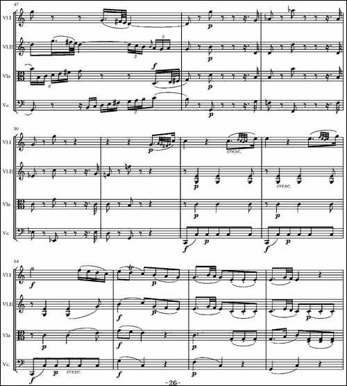 String-Quartet-KV.387-G大调弦乐四重奏-提琴谱