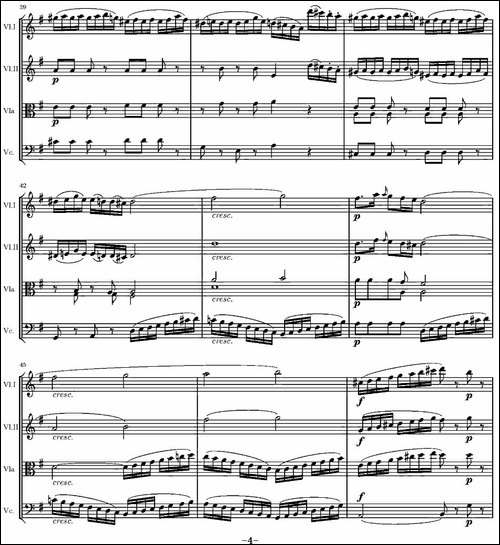 String-Quartet-KV.387-G大调弦乐四重奏-提琴谱