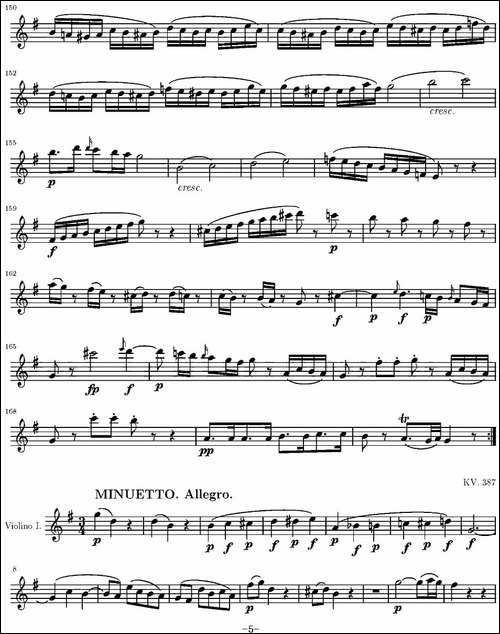 String-Quartet-KV.387-弦乐四重奏第一小提琴分谱-提琴谱