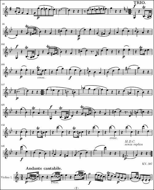 String-Quartet-KV.387-弦乐四重奏第一小提琴分谱-提琴谱