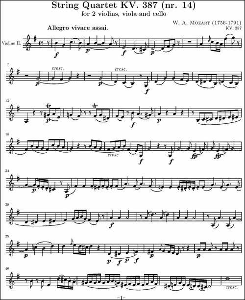 String-Quartet-KV.387-弦乐四重奏第二小提琴分谱-提琴谱