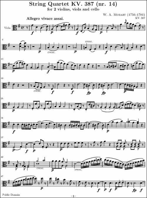 String-Quartet-KV.387-弦乐四重奏中提琴分谱-提琴谱