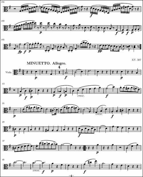 String-Quartet-KV.387-弦乐四重奏中提琴分谱-提琴谱