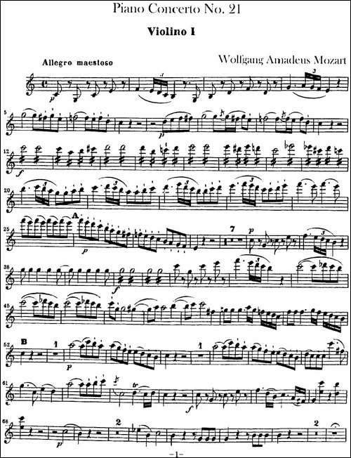 Piano-Concerto-No.21-第二十一号钢琴协奏曲-提琴谱