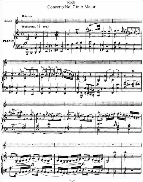Rode-Concerto-No.7-in-A-Major-小提琴+钢琴伴奏-提琴谱