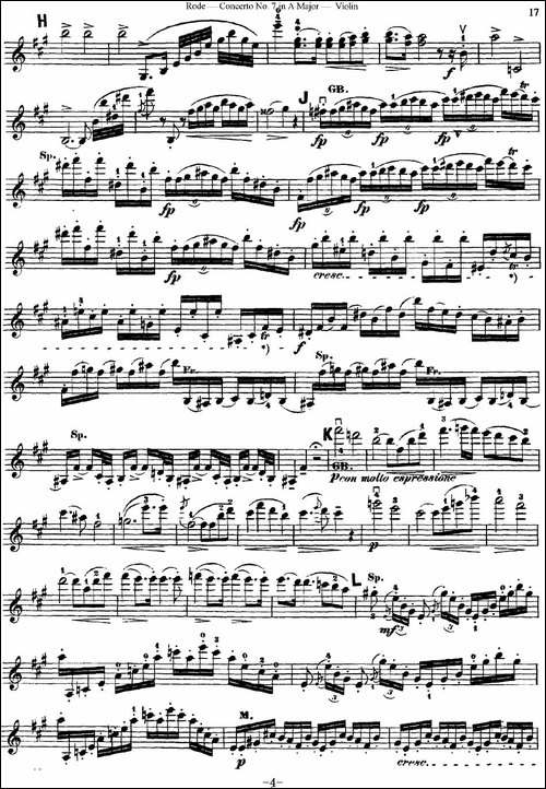 Rode-Concerto-No.7-in-A-Major-小提琴分谱-提琴谱