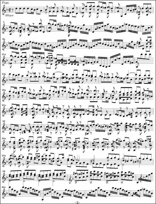 Bach-Sonata-BWV1001-无伴奏小提琴组曲-提琴谱