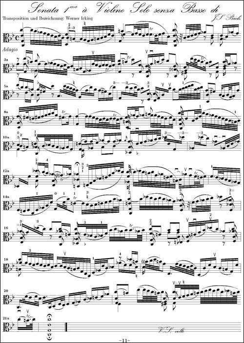 Bach-Sonata-BWV1001-无伴奏小提琴组曲-提琴谱