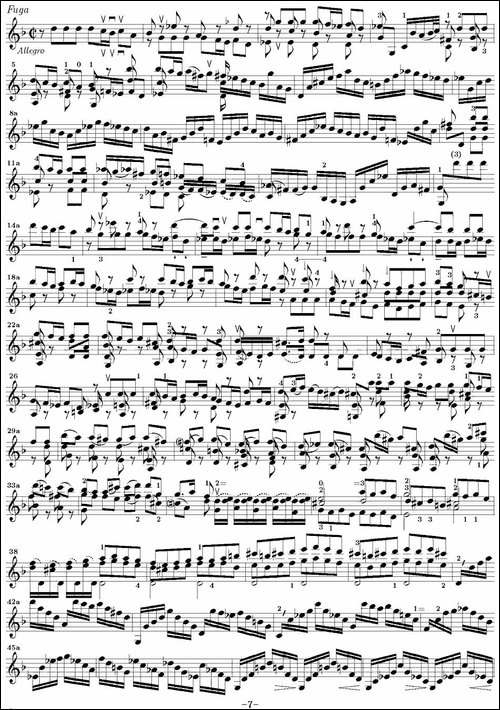 Bach-Sonata-BWV1001-无伴奏小提琴组曲-提琴谱