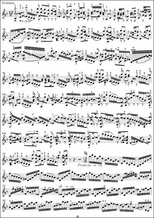 Bach-Sonata-BWV1001-无伴奏小提琴组曲-提琴谱